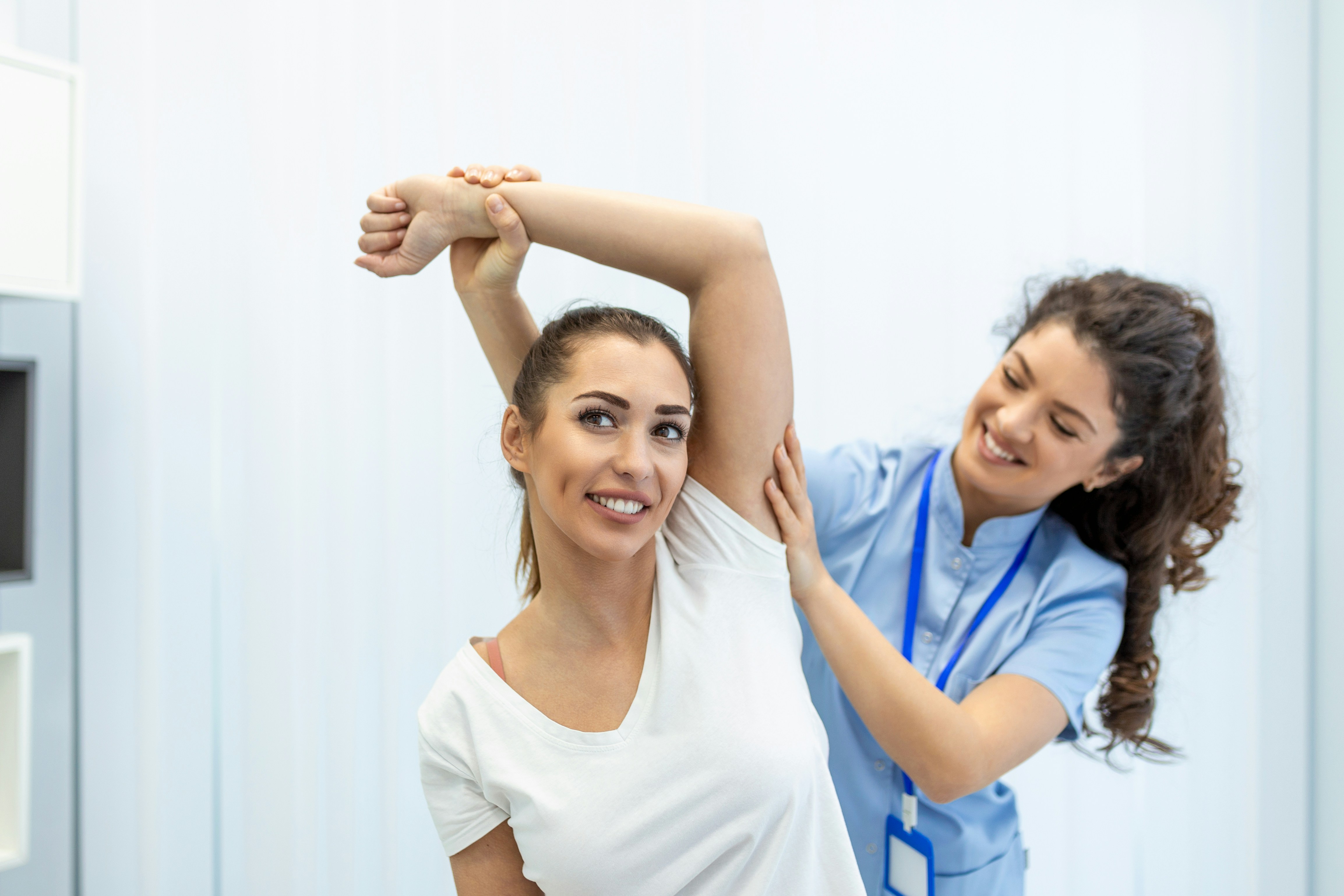Physiotherapist working with a patient